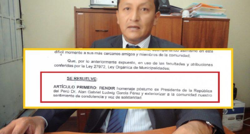 Que Cerrón no se entere: Alan García recibe homenaje póstumo de la Municipalidad de El Tambo
